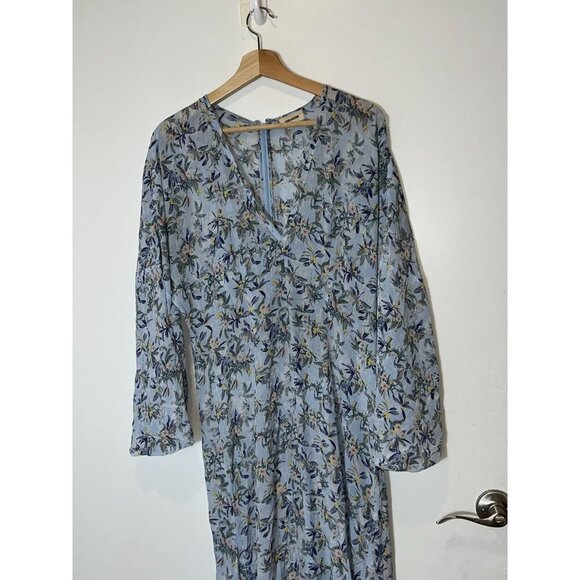 Zadig & Voltaire Blue Long Floral Print Maxi Dress Womens size Small - Picture 3 of 10